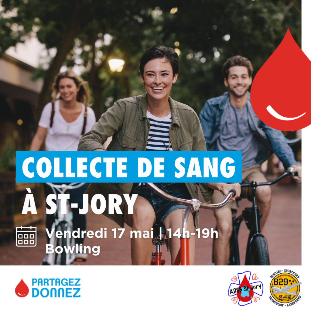Collecte Don du Sang vendredi 17 mai de 14h à 19h au B29!!