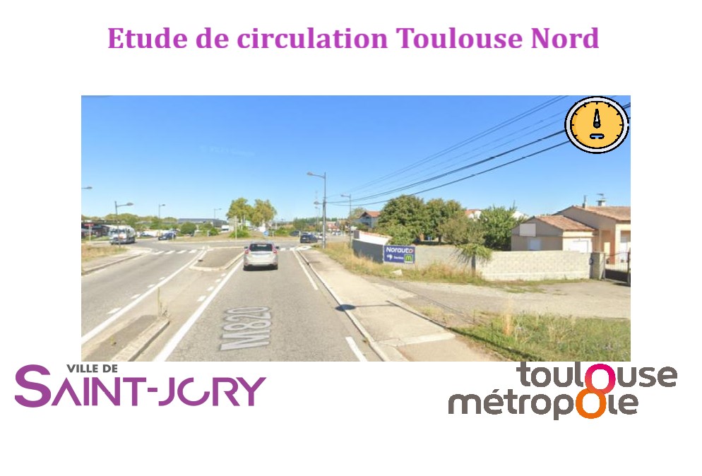 Etude de circulation Toulouse Nord par relevé de plaque minéralogique mardi 27 février 2024, de 7h à 10h et de 16h à 18h.