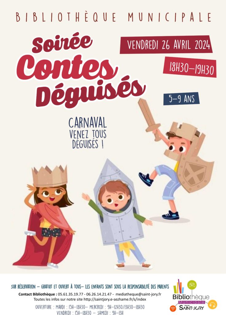Bibliothèque municipale: Soirée Contes le vendredi 26 avril à 18h30.