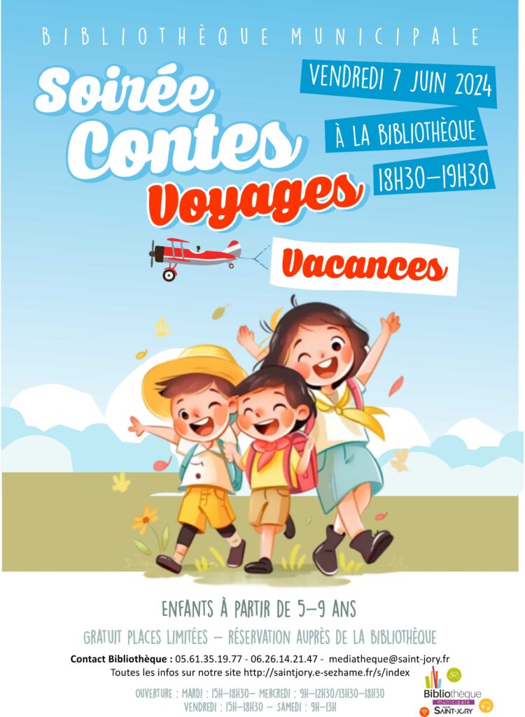 Bibliothèque municipale: Soirée Contes le vendredi 7 juin à 18h30.