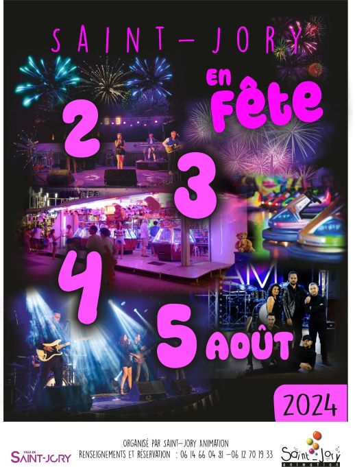 Fête locale 2024, organisée par Saint-Jory Animation du 2 au 5 août !!!