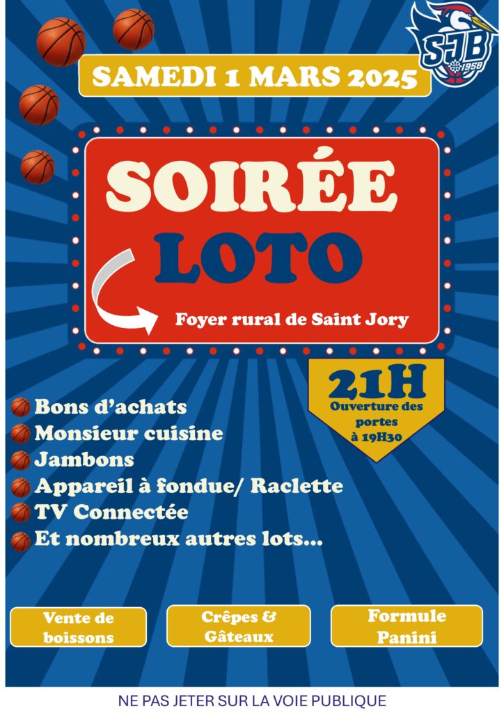 🎉 LOTO DU SAINT-JORY BASKET 🏀 🎉