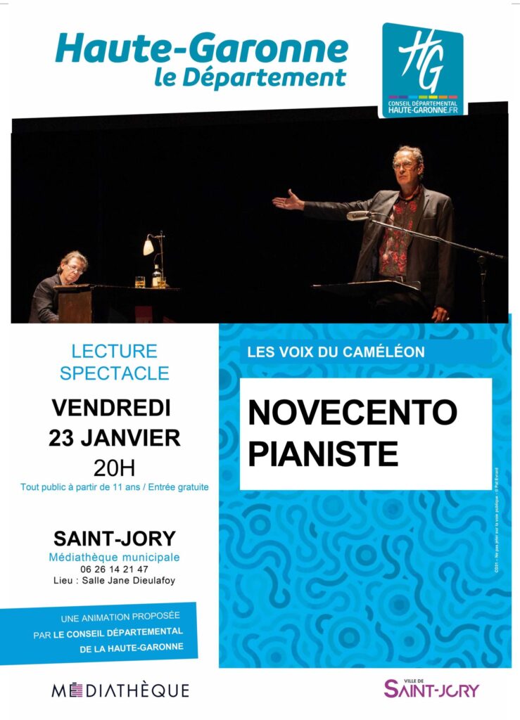 À l'occasion des Nuits de la lecture, en partenariat avec la Médiathèque départementale, la Médiathèque de Saint-Jory reçoit le spectacle 